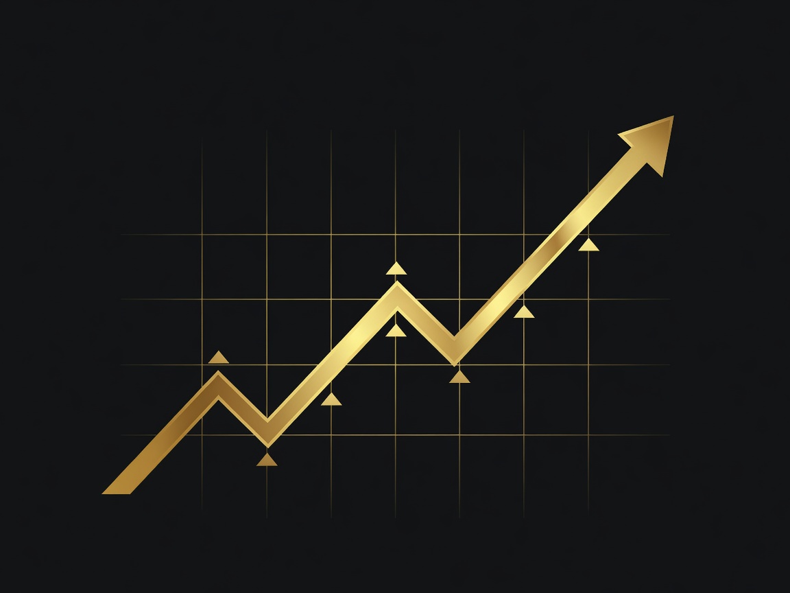Financial graph rising